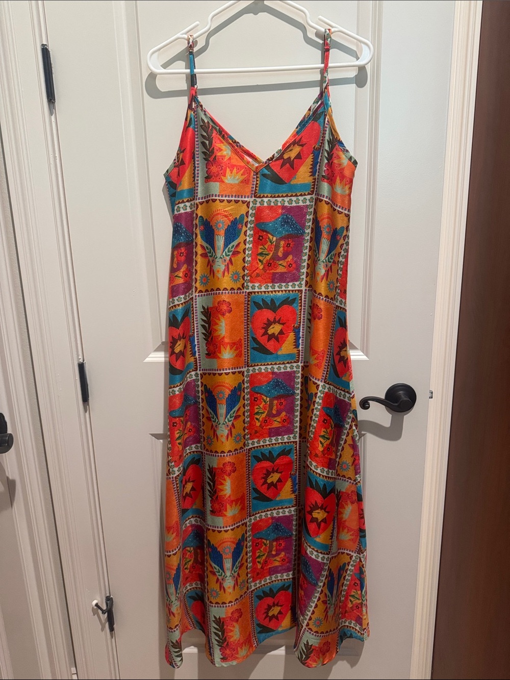 Colorblock Floral Maxi Slip Dress - Multicolor